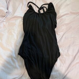 Black halter body suit